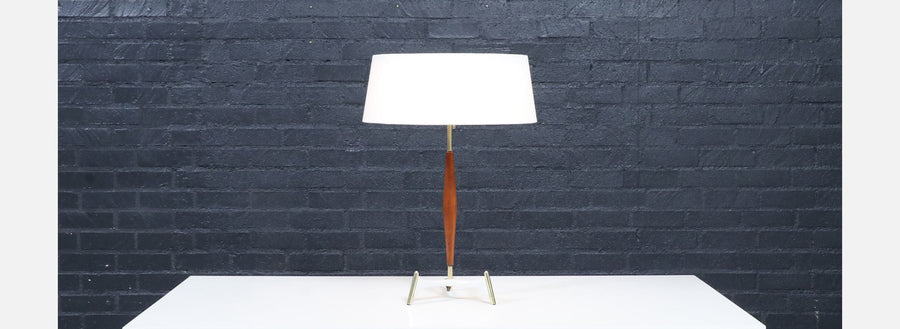 Gerald Thurston Sculpted Tripod Table Lamp for Lightolier