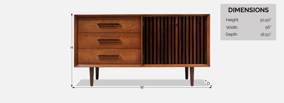 Mid-Century Modern Dresser with Chrome Pulls by Lane