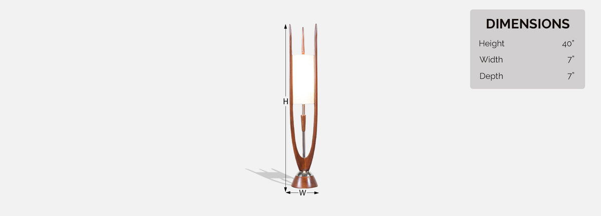 John Keal Sculpted Trident-Style Table Lamp for Modeline