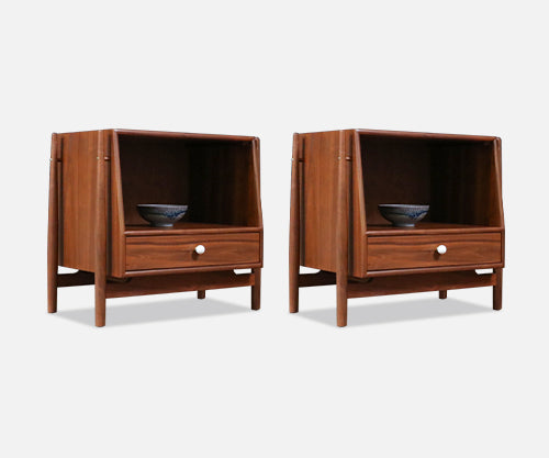 Kipp Stewart ”Declaration” Floating Walnut Night Stands for Drexel