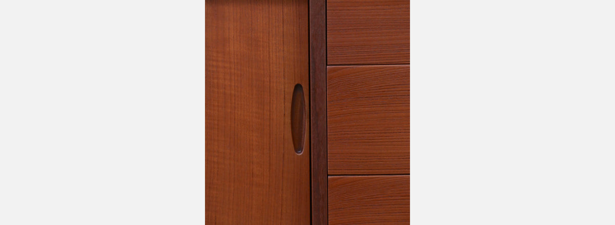 Mid-Century Danish Modern Teak Credenza w/ Sliding Doors