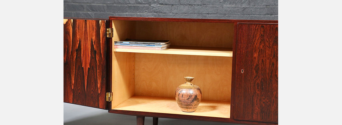 Danish Modern Brazilian Rosewood Credenza by Carlo Jensen 