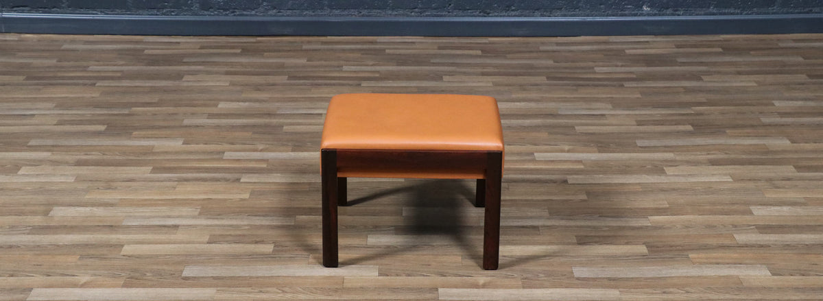 Danish Modern Rosewood & Leather Stool