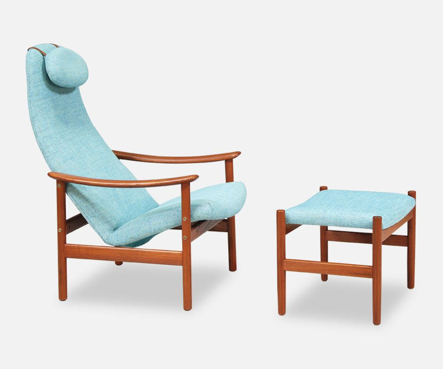Alf Svensson Teak Lounge Chair with Ottoman for Ljungs Industrier