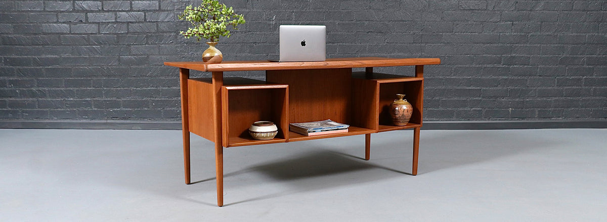 Danish Modern Floating-Top Desk by Peter Lovig Nielsen