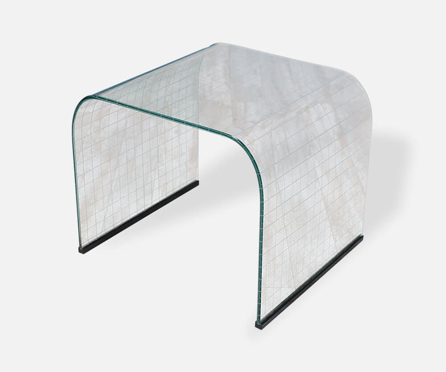 Angelo Cortesi Waterfall Glass Side Table for Fiam of Italy