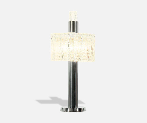 Mid-Century Chrome & Murano Table Lamp by Doria Leuchten