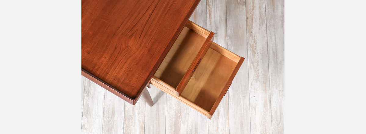 Danish Modern Executive Sculpted Teak Desk by Peter Lovig Nielsen