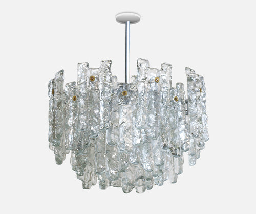 Austrian "Soria" Ice Glass Chandelier by J.T Kalmar
