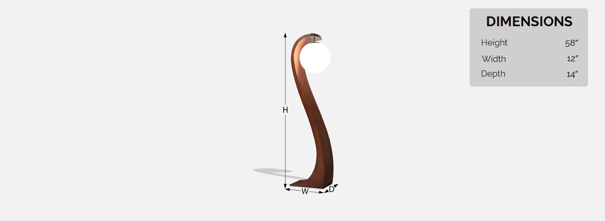 Vintage Jack Haywood Sculpted "Serpentine" Floor Lamp by Modeline of CA