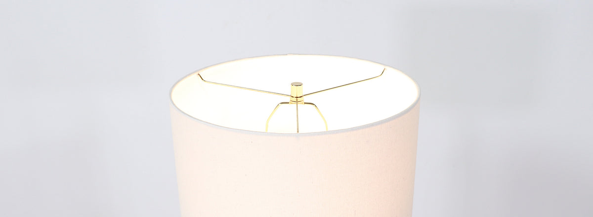 Mid-Century Sculpted Walnut Table Lamp with Brass Accent
