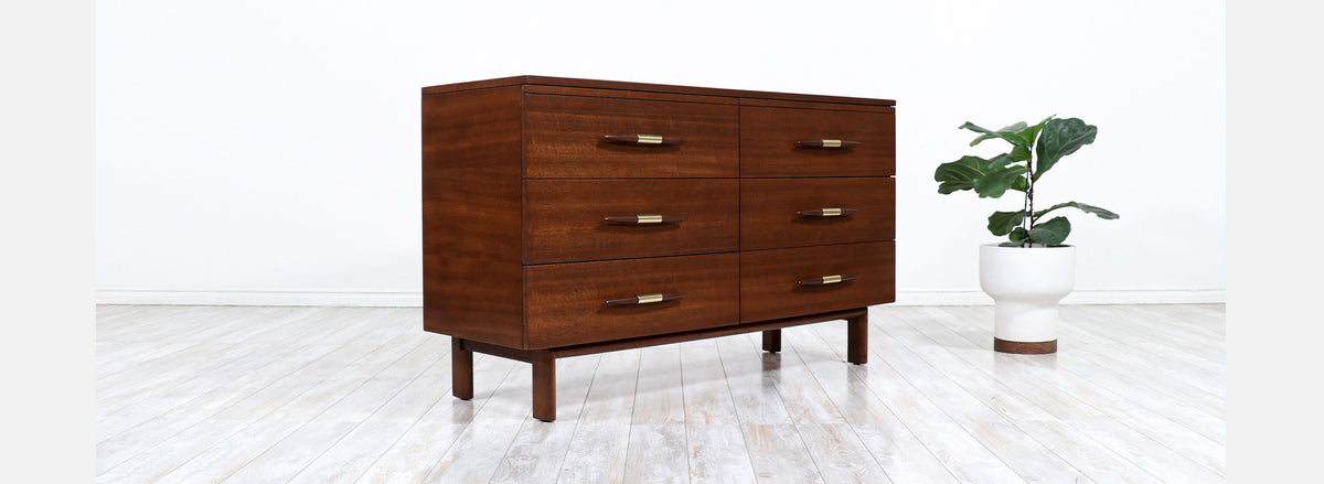John Keal Dresser with Brass Accents for Brown Saltman