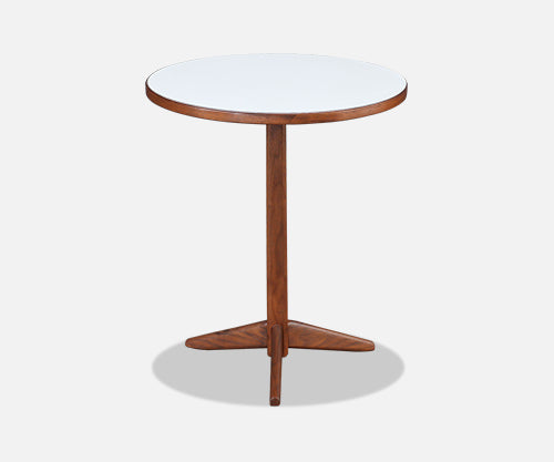 Mid-Century Modern Sculpted Walnut Tripod Side Table