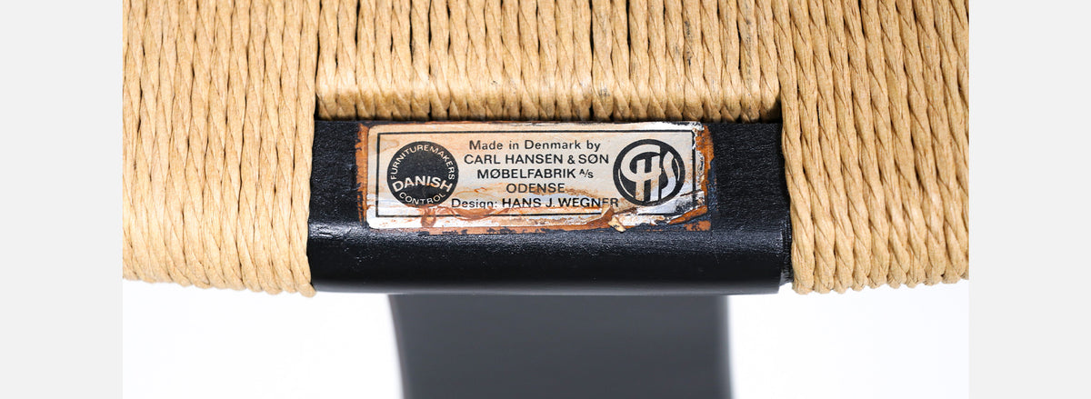 Hans J. Wegner "Wishbone" Ebonized Arm Chairs for Carl Hansen & Søn 