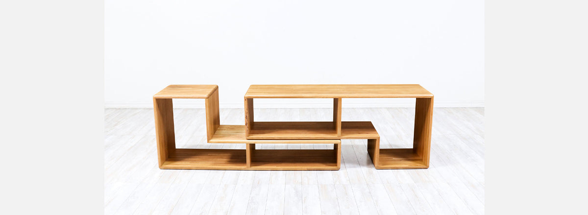 Mid-Century Modern Modular Oak Bookshelves 