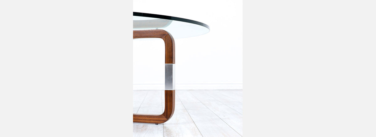 Mid-Century Modern Sculpted Walnut Coffee Table by Brown Saltman