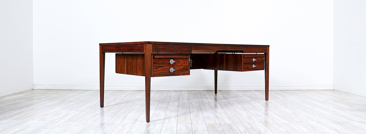 Finn Juhl "Diplomat" Executive Brazilian Rosewood Desk for France & Son