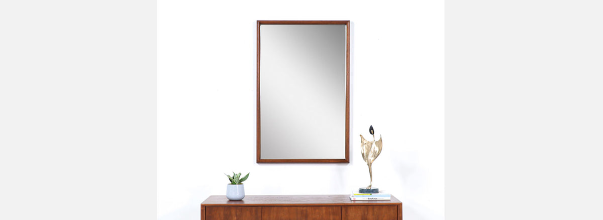 John Keal Wall-Hanging Sculpted Mirror for Brown Saltman