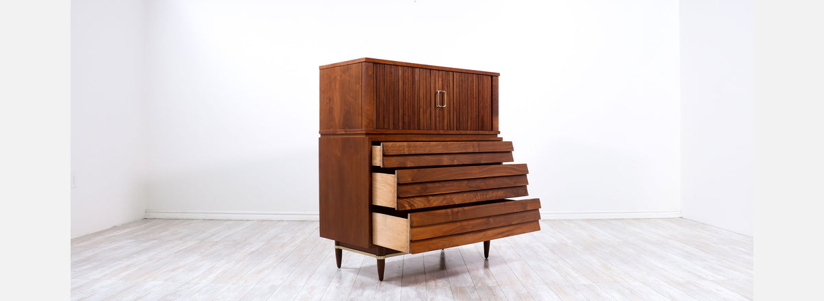 Merton L. Gershun Tambour-Door Chest of Drawers by American of Martinsville