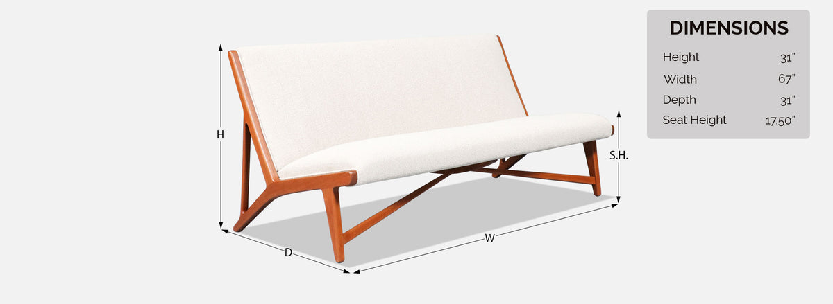 Early Hans J. Wegner JH-555 Teak Sofa for Johannes Hansen