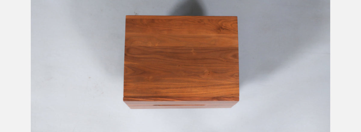 Californian Modern Sculpted Walnut Night Stand