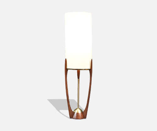 Arthur Jacobs Sculpted Korina Wood Floor Lamp for Modeline of CA