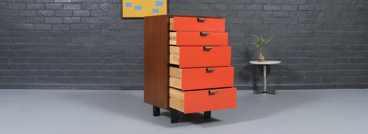 George Nelson Multi-Color Lacquered Highboy Dresser for Herman Miller