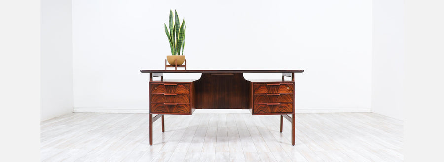 Gunni Omann Model-75 Floating Top Rosewood Desk for Omann Jun