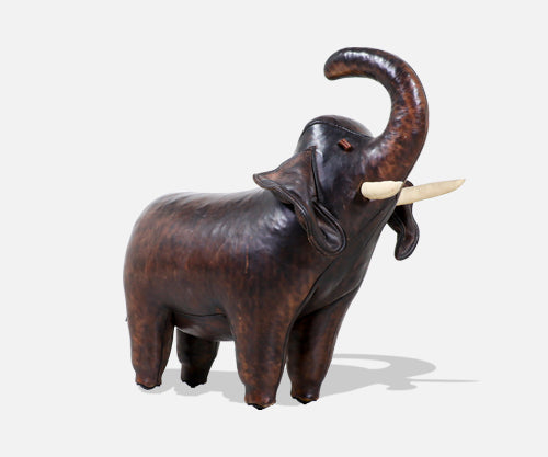 Vintage Dimitri Omersa Leather Elephant for Abercrombie and Fitch 