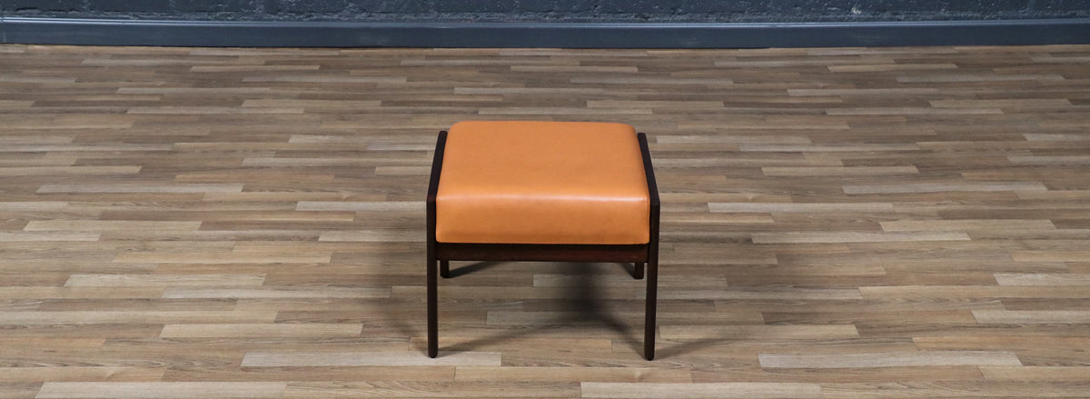 Danish Modern Rosewood & Leather Stool