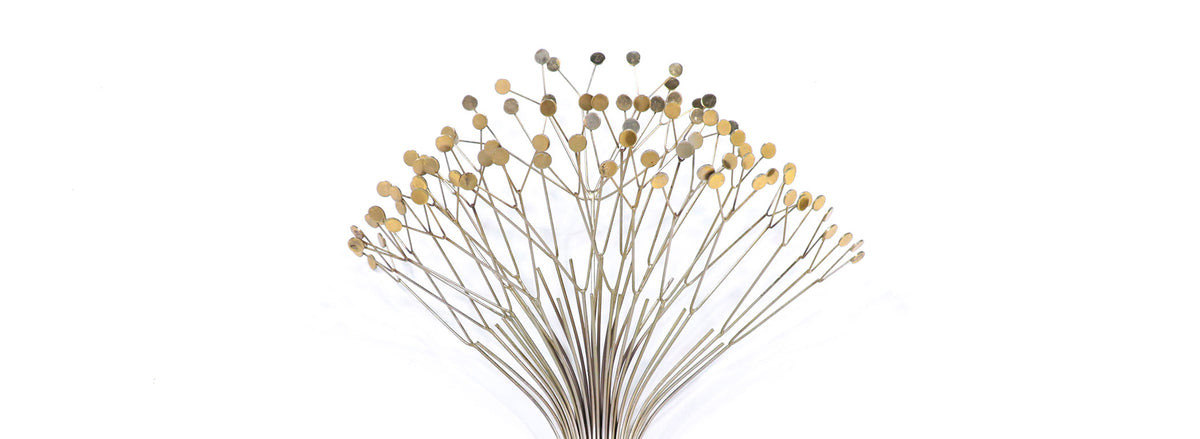 Vintage Curtis Jere Brass & Steel Wall-Hanging Tree Sculpture for Artisan House