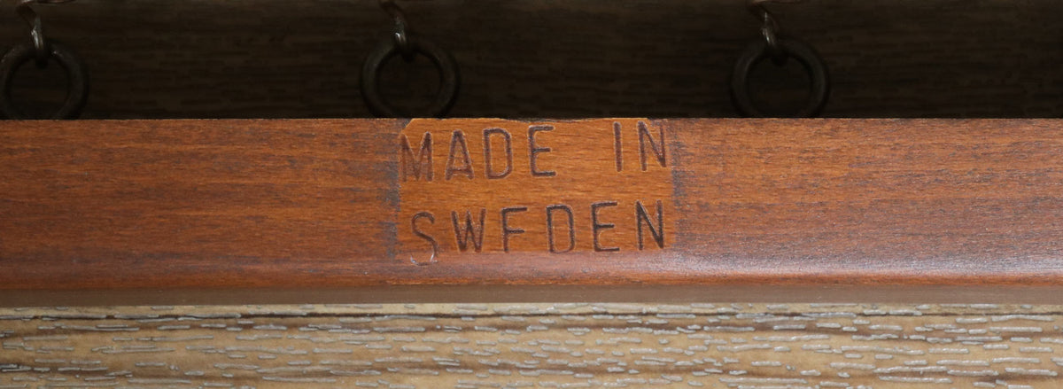 Swedish Modern Boucle & Leather Stool by Folke Ohlsson for Dux