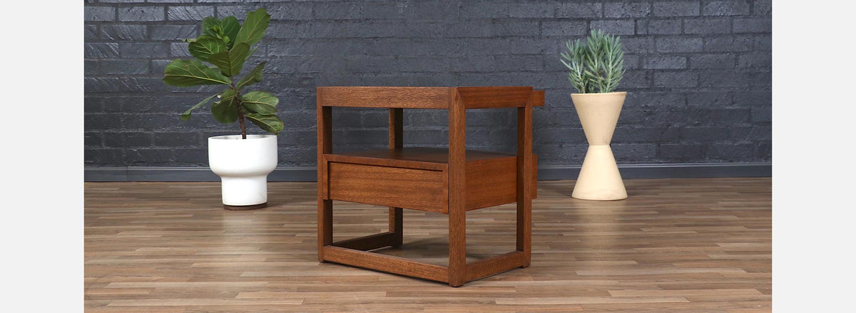 California Modern Two-Tier Night Stand by Paul Laszlo