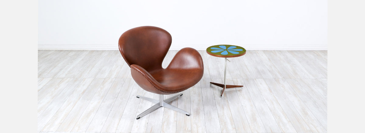 Peter Pepper Products Adjustable Tripod Walnut & Resin Side Table