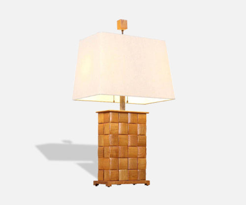 Paul Laszlo "Basket Weave" Table Lamp for Brown Saltman