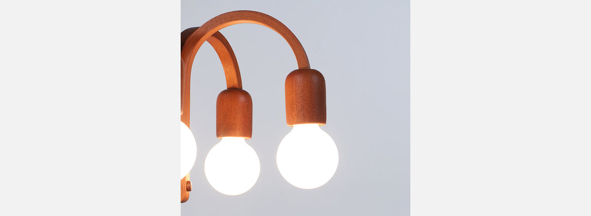 Danish Modern "Candela" Teak Pendant Chandelier by Domus