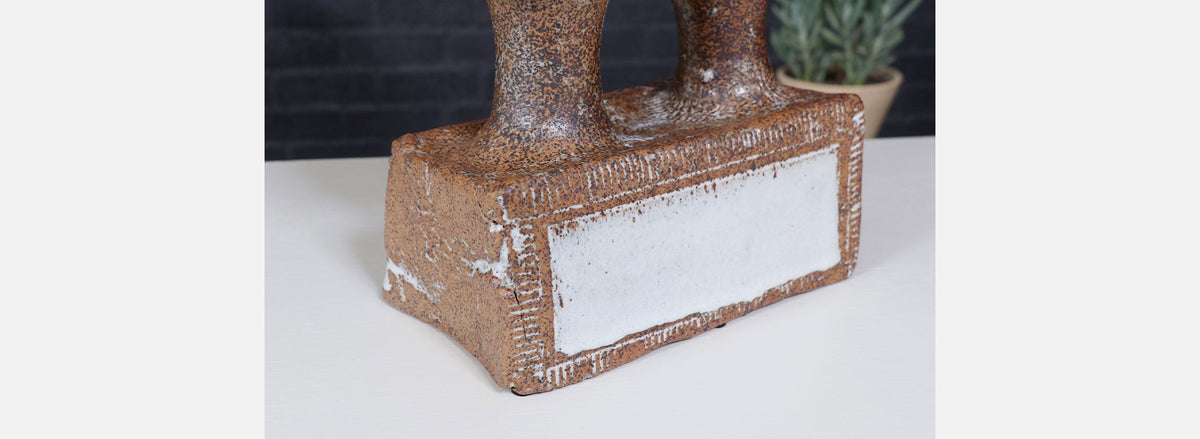 Vintage Glazed Ceramic Architectural Pottery Sculpture 
