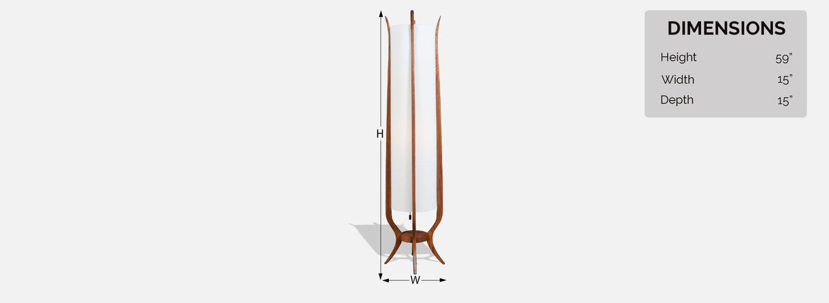 Mid-Century Modern Sculpted Floor Lamp by Roller Lamp Co.