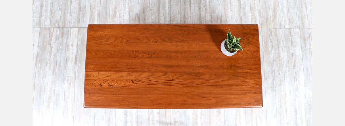 Danish Modern Floating-Top Teak Desk with Bookcase by Dyrlund