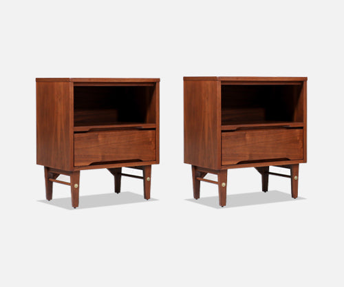 Mid-Century Modern Walnut Night Stands by Stanley Furniture Co.