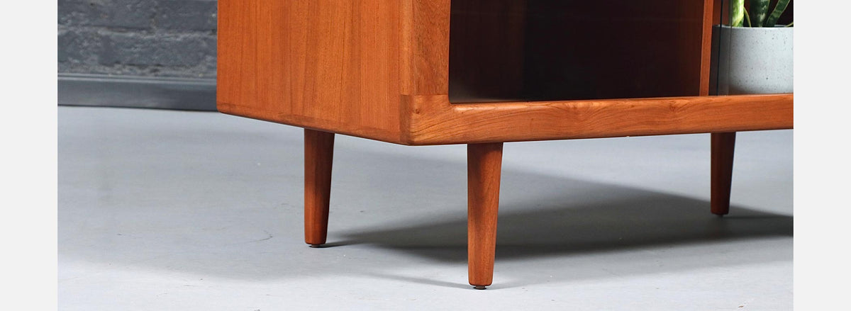 Bernhard Pedersen and Son Teak & Glass Bookcase Credenza