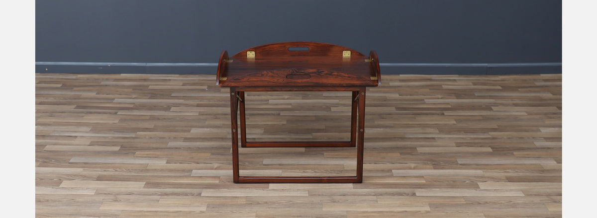 Svend Langkilde Rosewood & Brass Removable Tray Table