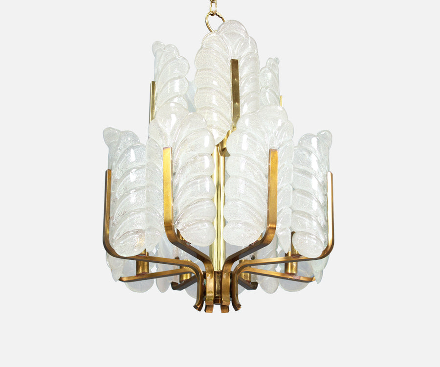 Carl Fagerlund “Acanthus Leaf” Glass Chandelier for Orrefors