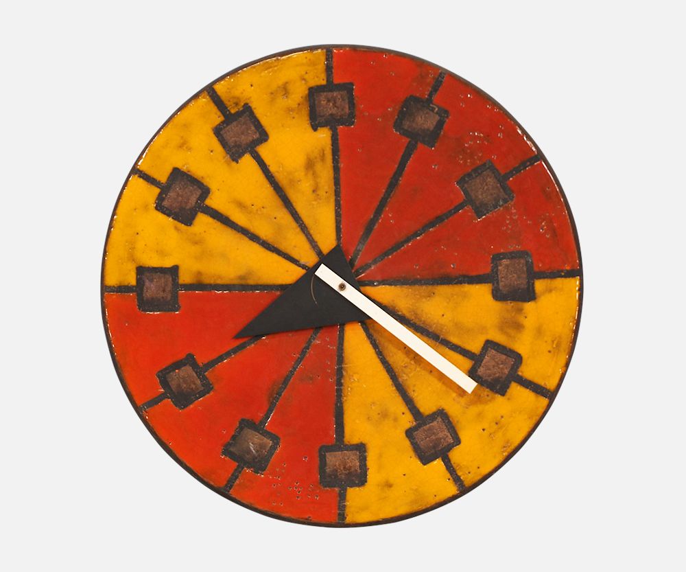 Bitossi & George Nelson “Meridian” Glazed Ceramic Clock for Howard Miller & Raymor