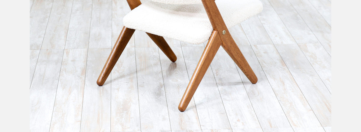 Danish Modern Sculpted Oak & Teak Arm Chair by Arne-Hovmand Olsen