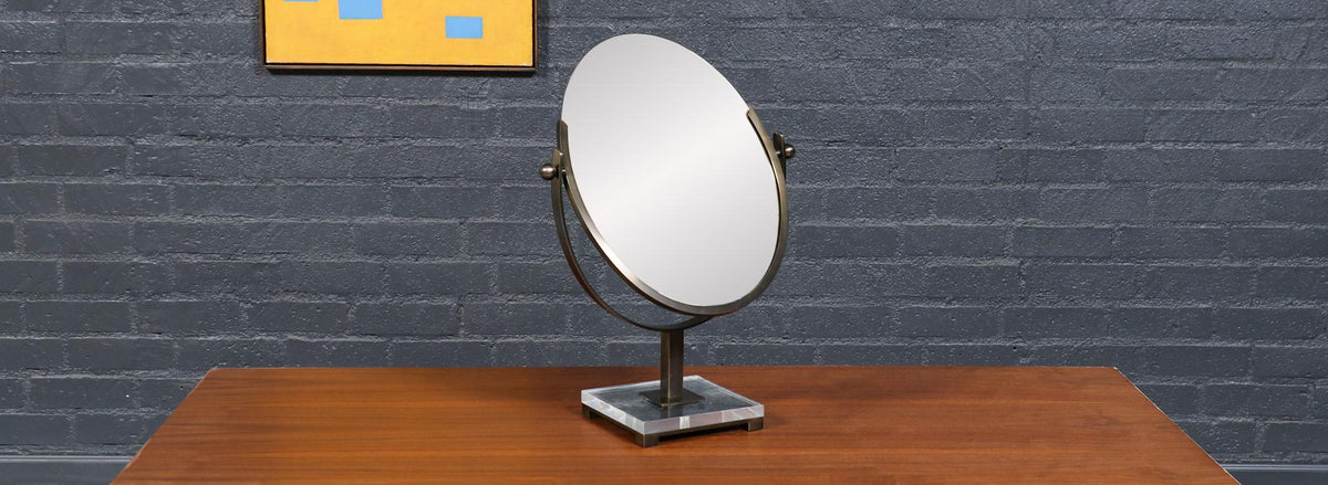 Charles Hollis Jones Double Sided Vanity Brass Mirror