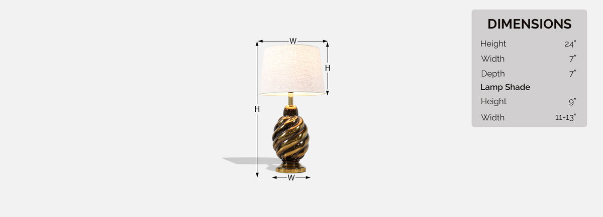 Mid-Century Modern Brass Spiral Form Table Lamp by Westwood Industries 