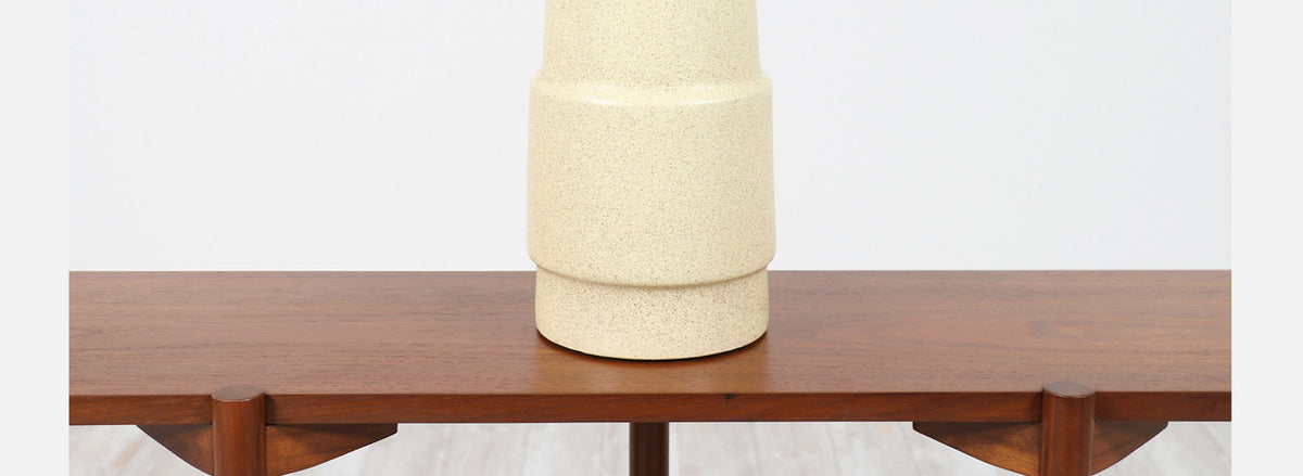 Gordon & Jane Martz Cream Glaze Ceramic Table Lamp for Marshall Studios