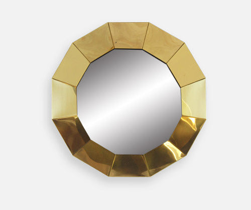 Curtis Jere Geometric Brass Mirror for Artisan House