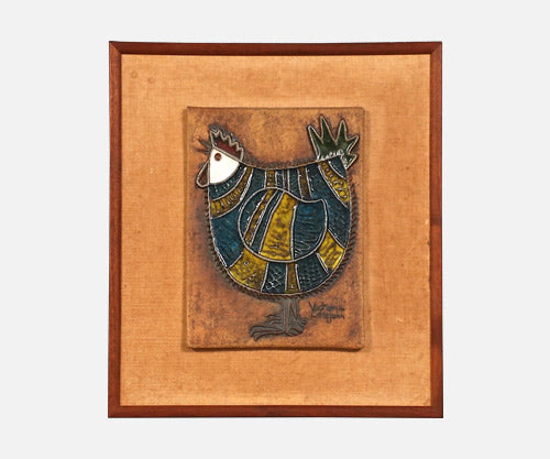 Victoria Littlejohn Ceramic Chicken Wall Plaque Art